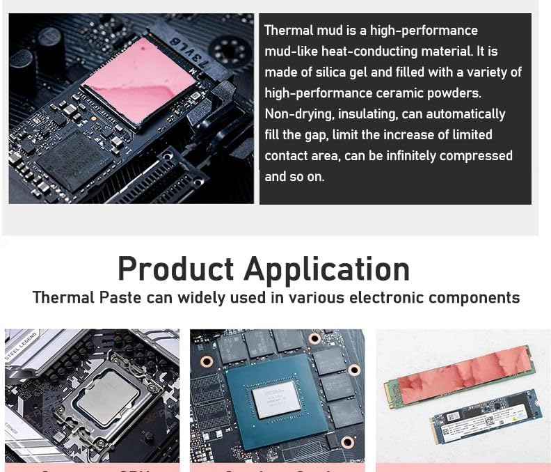UPSIREN UTP-6 12.8w/mk Thermal Putty for VGA GPU IC Processor Rapid Cooling Thermal Pad Replacement Heat Blocking Putty High Performance (50g) - Image 5